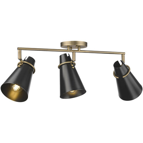 Reeva 3 Light 29 inch Modern Brass Semi-Flush Ceiling Light